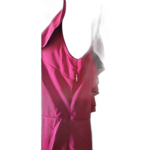Caramitty Burgundy One Shoulder Bodycon Sexy Cocktail Dress Sz M - Picture 6 of 8